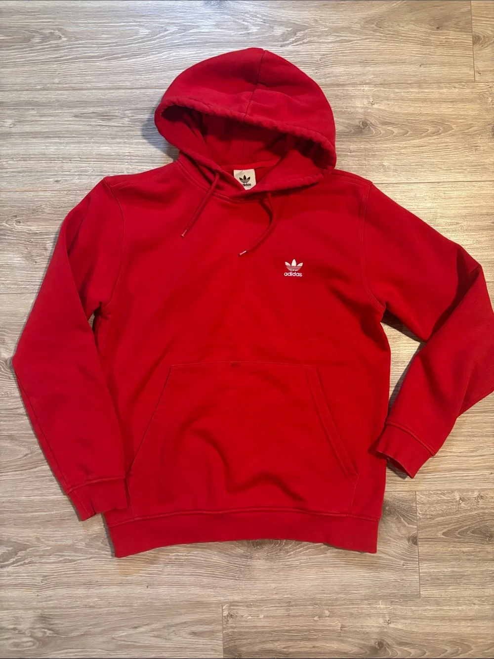 adidas Red Trefoil Pullover Hoodie